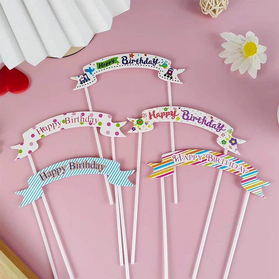 DIY Arch Birthday Cake Decoration Paper Board Happy Birthday Card Insertion Car Pink Arch Love Little Car Pink Arch Insert Card