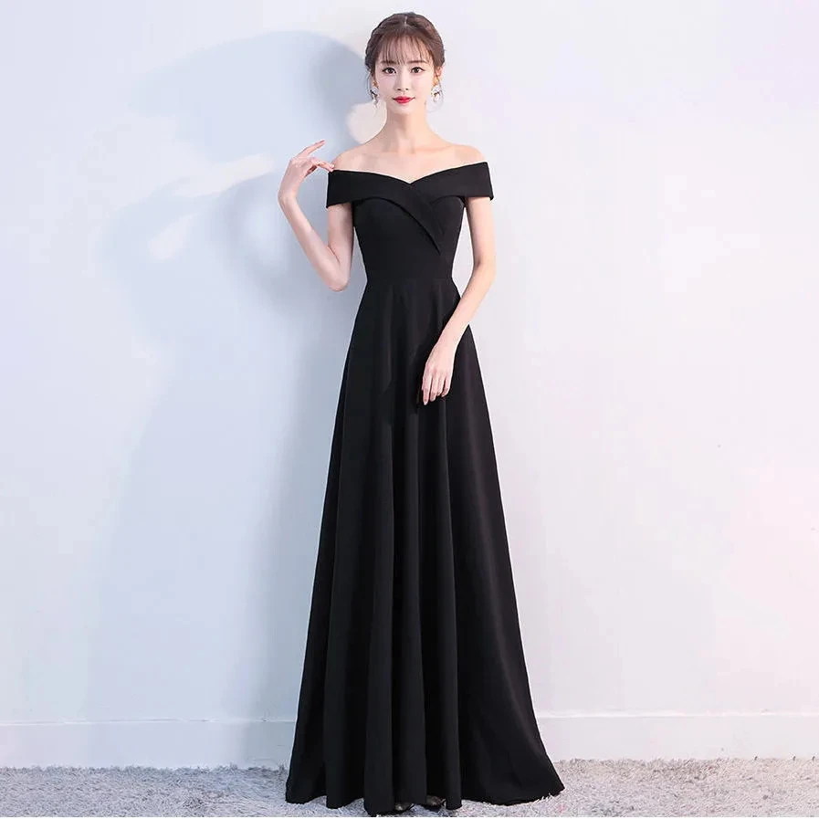 Evening Dresses Women's 2024 New Summer Noble Elegant Korean Slim Medium Long Dress Female Birthday Party Party Dress