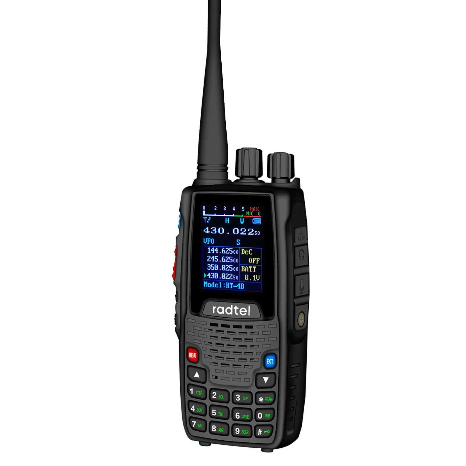 Radtel RT-4B 5 Bands Amateur Two Way Radio 200CH Ham Walkie Talkie VOX DTMF 2 Tone 5 Tone SOS Color LCD Police Scanner FM radio