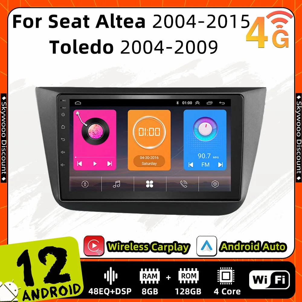 

2 Din Android Car Radio For Seat Altea 2004-2015 Toledo 2004-2009 9" Screen GPS Navigation Multimedia Audio Head Unit Autoradio