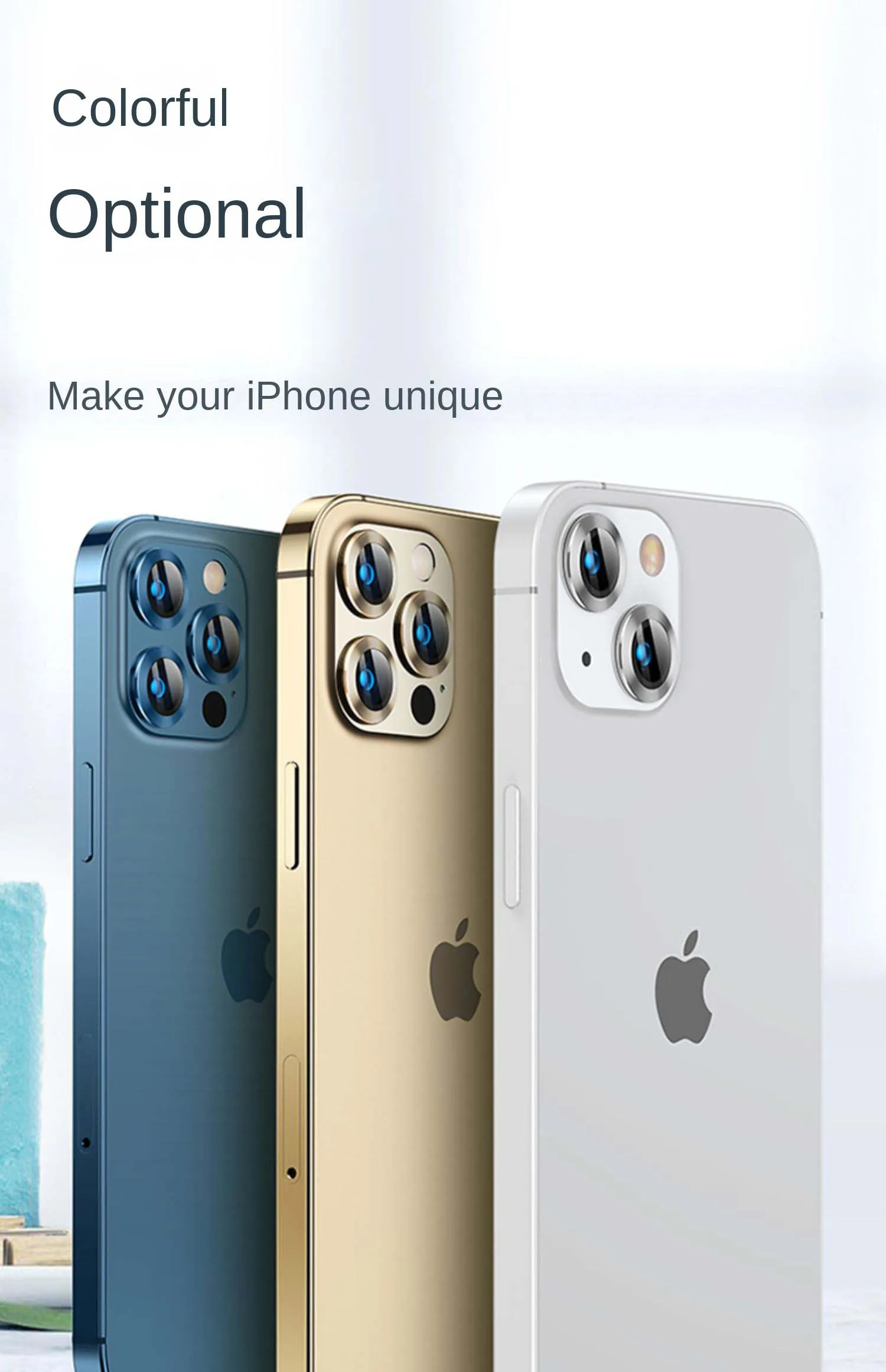 Kameraobjektiv-Schutzglas für iPhone 14 13 12 11 Pro Max Objektiv Metallringschutz auf iPhone 12 13 Mini 14Plus 14Pro Max Film – Detail 15