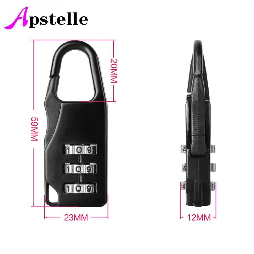 Apstelle Colorful Password Lock Zinc Alloy Security Lock Suitcase Luggage Coded Lock Cupboard Cabinet Locker Padlock
