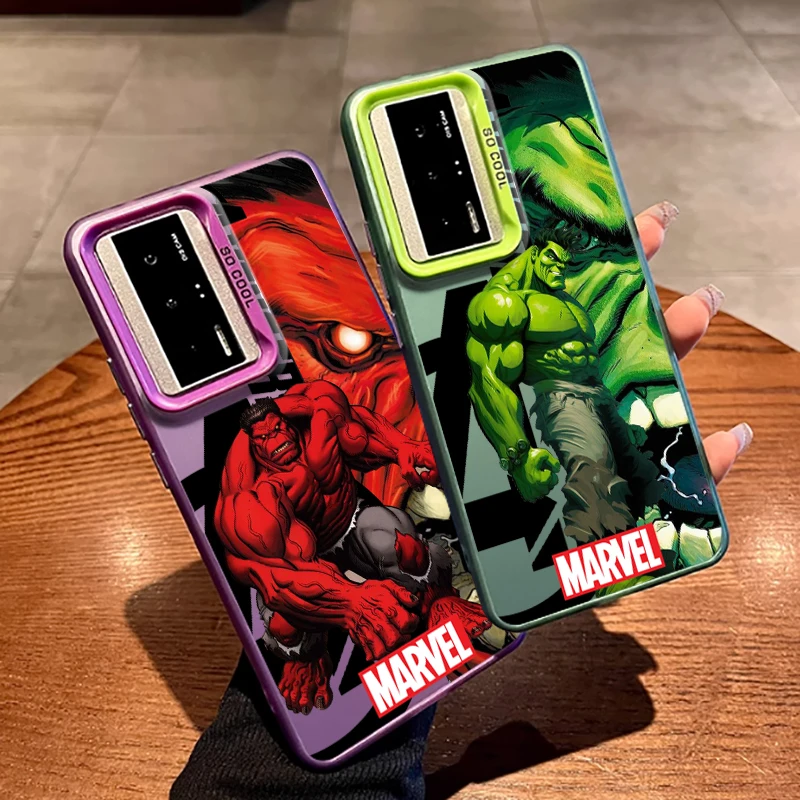 Marvel Avengers SpiderMan Hulk For Redmi Note 13 12 12S 11 11S 11E 10 10T 10S 9C 9T Pro Plus Max Lite 5G Colorful Silver