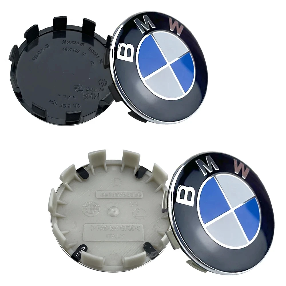 4 unidades de tapas centrales de rueda de 56 mm y 68 mm con emblema para BMW X1 3 X5 E70 E71 M3 F30 F20 F10 F11 G30 E36 E46 E53 E90 E91 E60 E61 E93