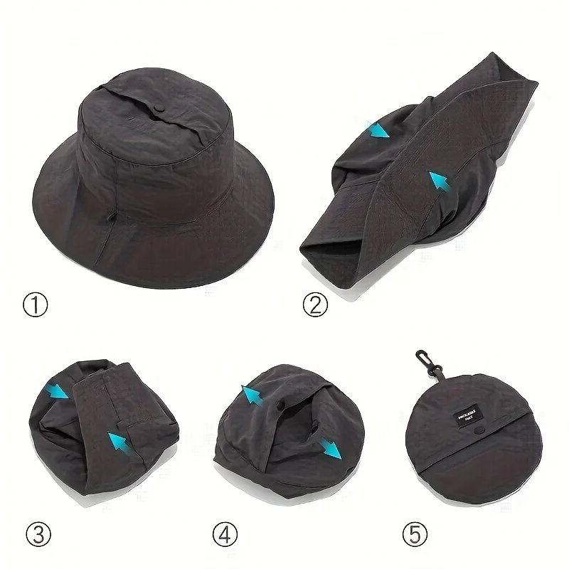 Outdoor Mountaineering Sun Protection Hat Storable Waterproof Fisherman's Hat, UV-resistant Summer Thin Quick-drying Sun Hat