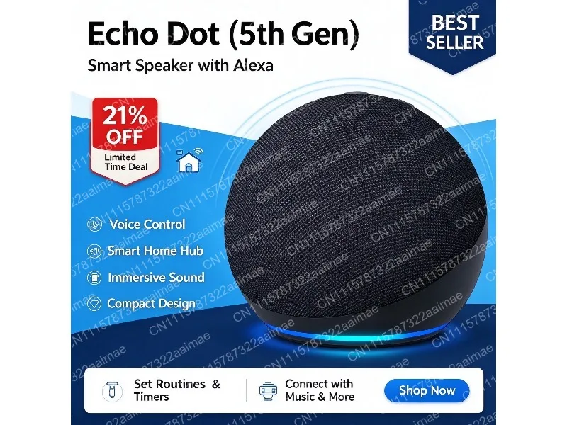 Smart Speaker with Complete Accessories Voice Control WiFi Bluetooth Compatible Home Use