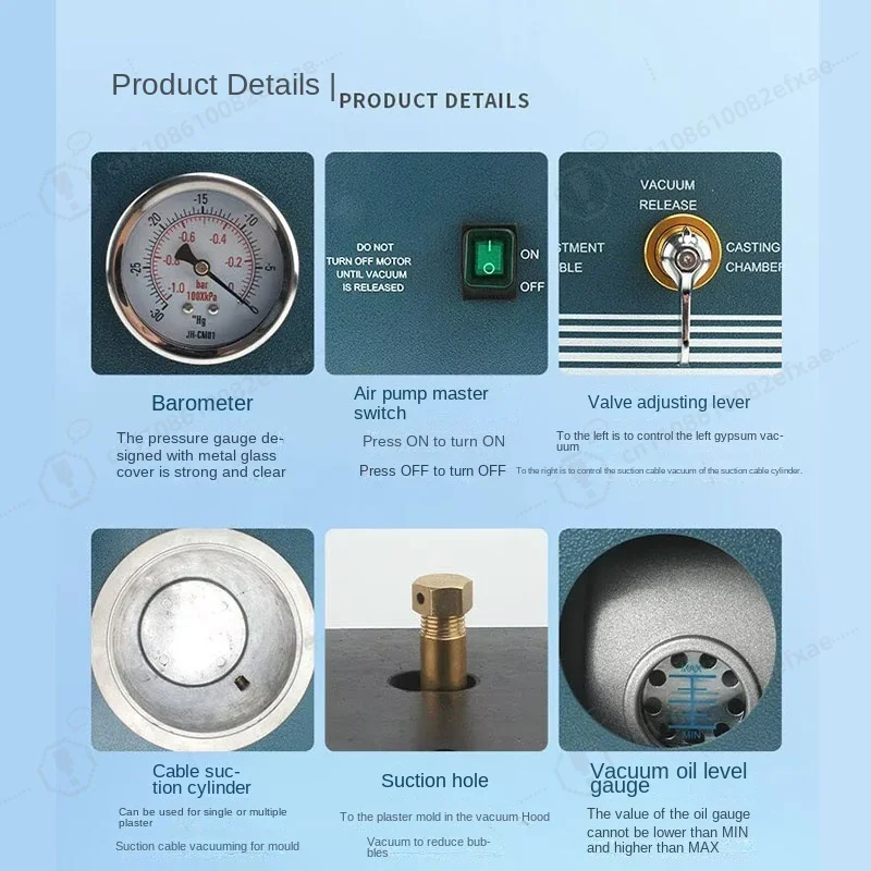 2L Jewelry Vacuum Casting Machine Small Vacuum Injection Molding Equipment for Gold Silver Ring Making 220V