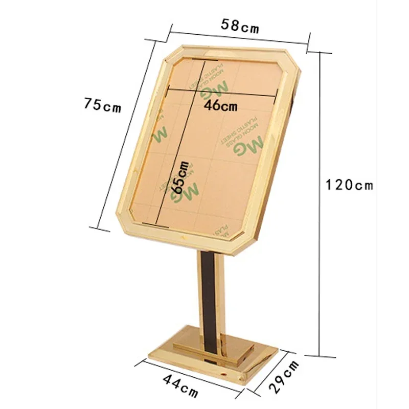 Vertical Stainless Steel Signboard Billboard Guide Water Sign Display Frame Landing  Sign In The Lobby of The Hotel