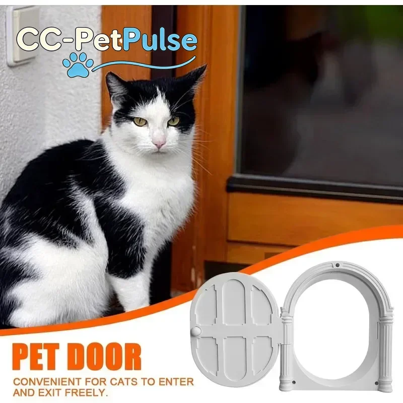 

Дверца для кошек CC-PetPulse Pet Privacy Door, французская арочная дверца с защитным переключателем, простая установка, двусторонняя, для кошек весом до 20 фунтов.
