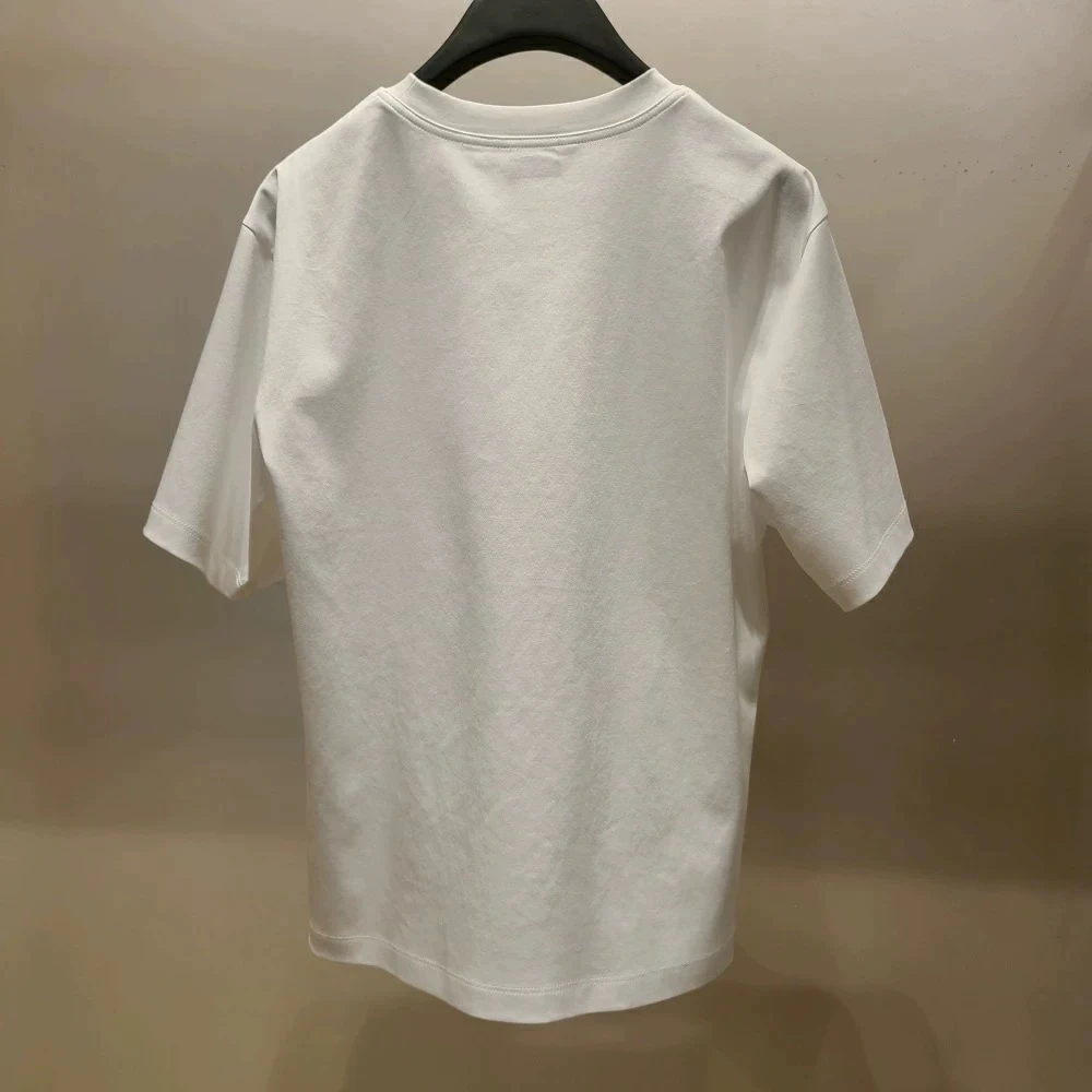 

Korean Single OBZ*25 Spring Casual round Ne Heavy Embroidery Loose Versatile ort Sve T-irt Simple Commute Sle