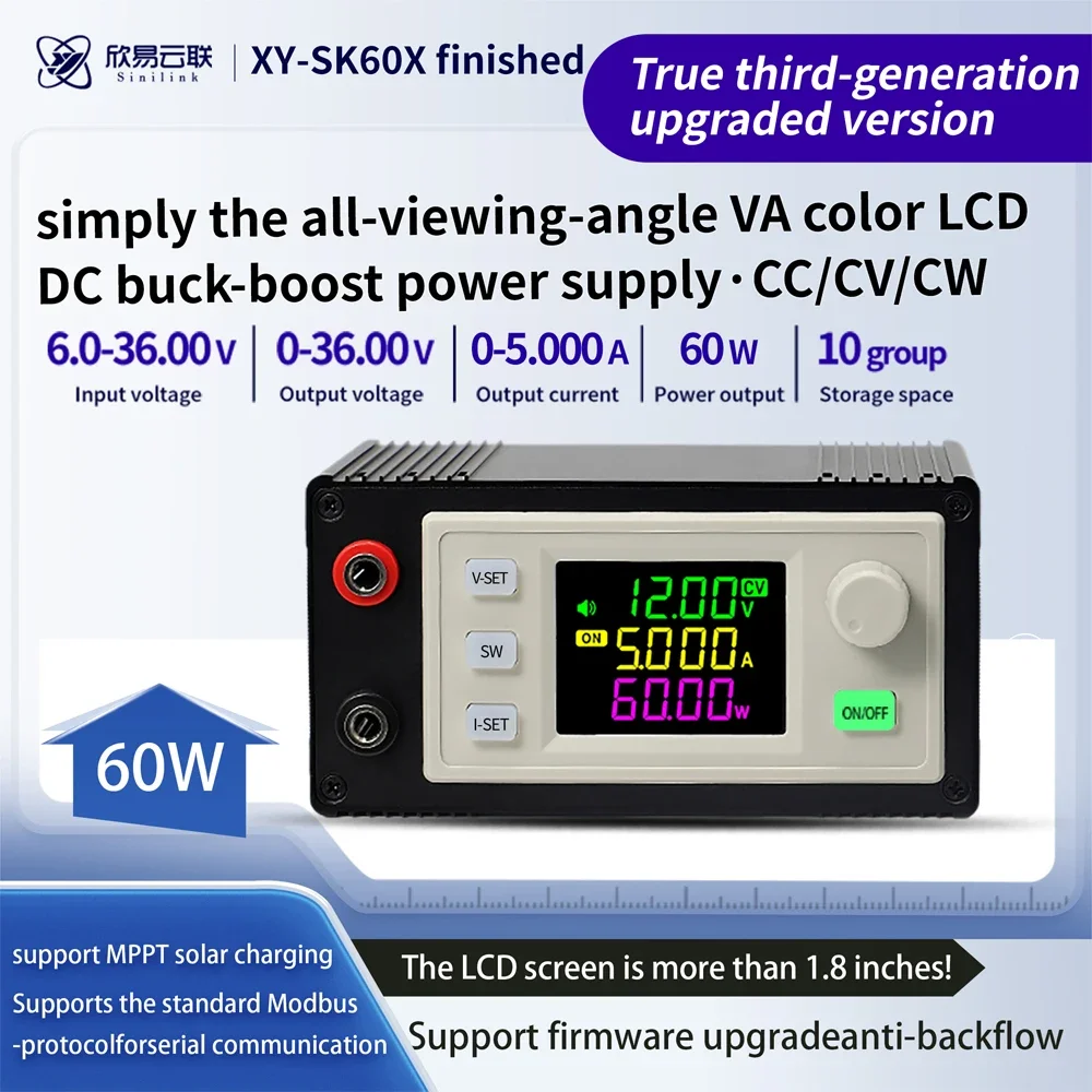 60 W/120 W CNC DC Buck Boost Converter Kleurenscherm Verstelbare Spanning Stroomregelaar Constant Power Step-Down Voeding