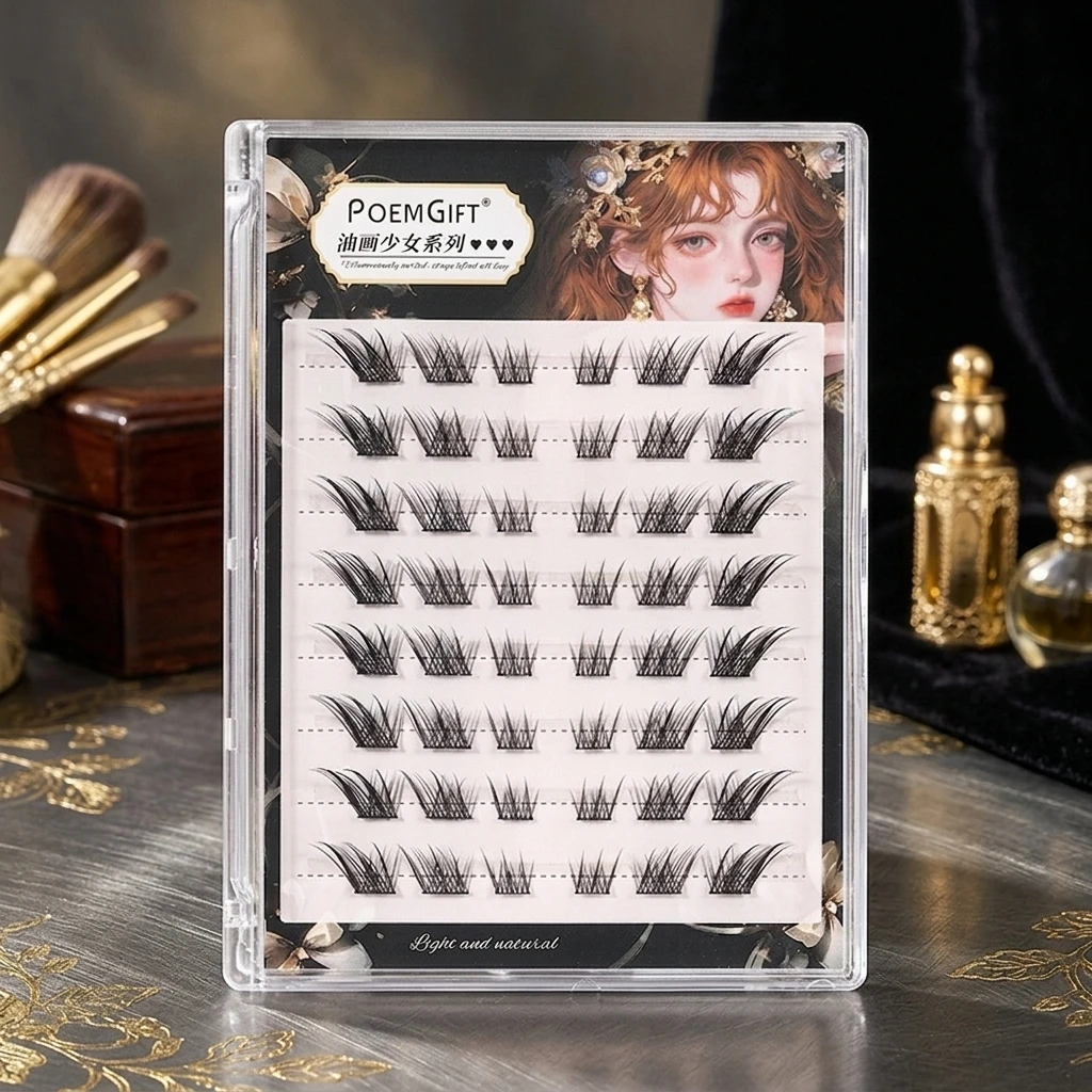 Fox-series False Eyelashes Lashes Long Curl Black Brown 9-13mm Mixed Single Cluster Fake Lashes Extension For Party Makeup Women