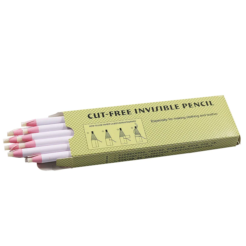 12pcs/Box White Marker Pencil Cutting Free Pen For Sewing Cloth Clothes Tailor Only Free Mark Tracking Tool DIY Marking Tool