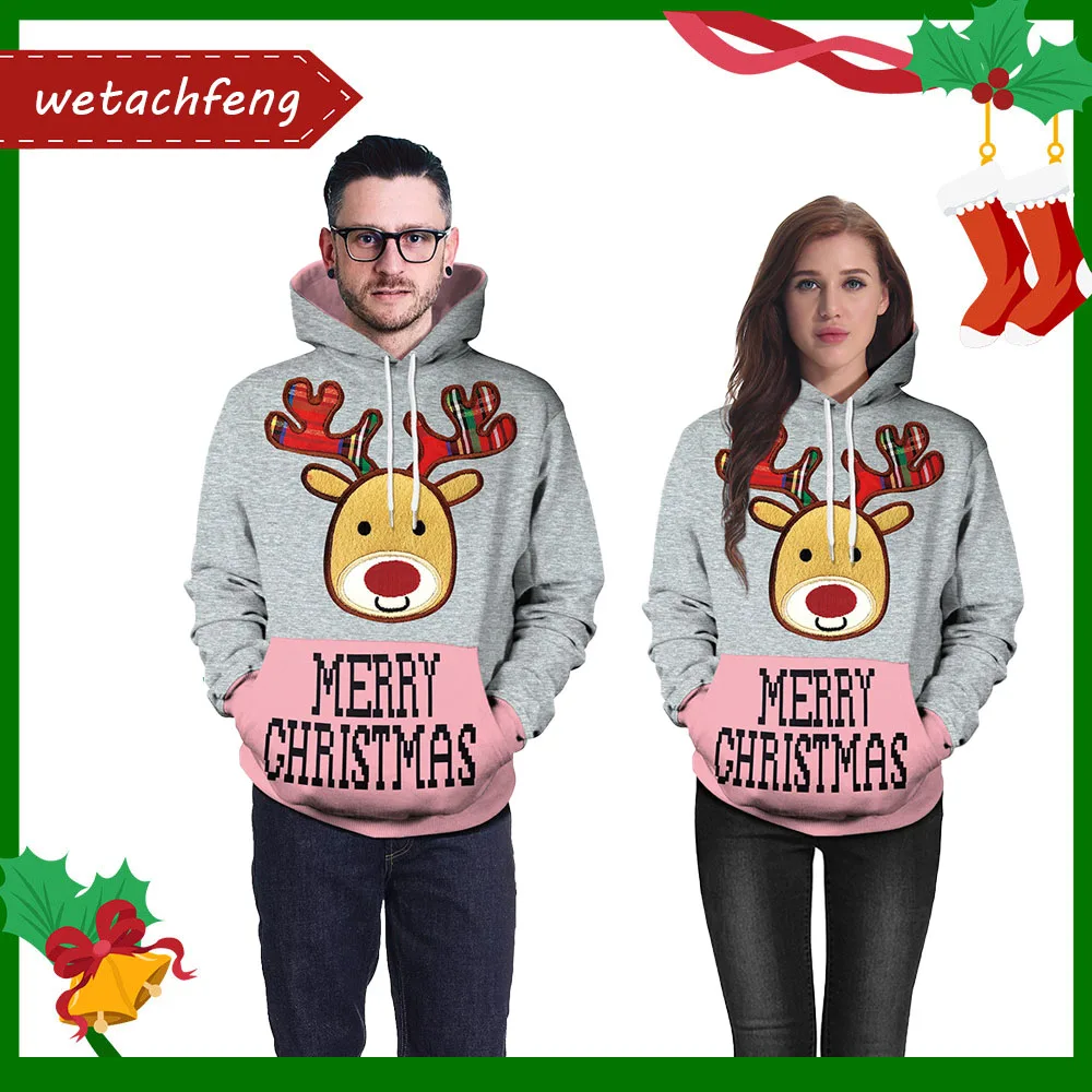 

Merry Christmas Funny Women Men Ugly Christmas Sweater Cute Reindeer Cat Dog Printed Xmas Jumper Sweatshirts Party Gifts Clothes