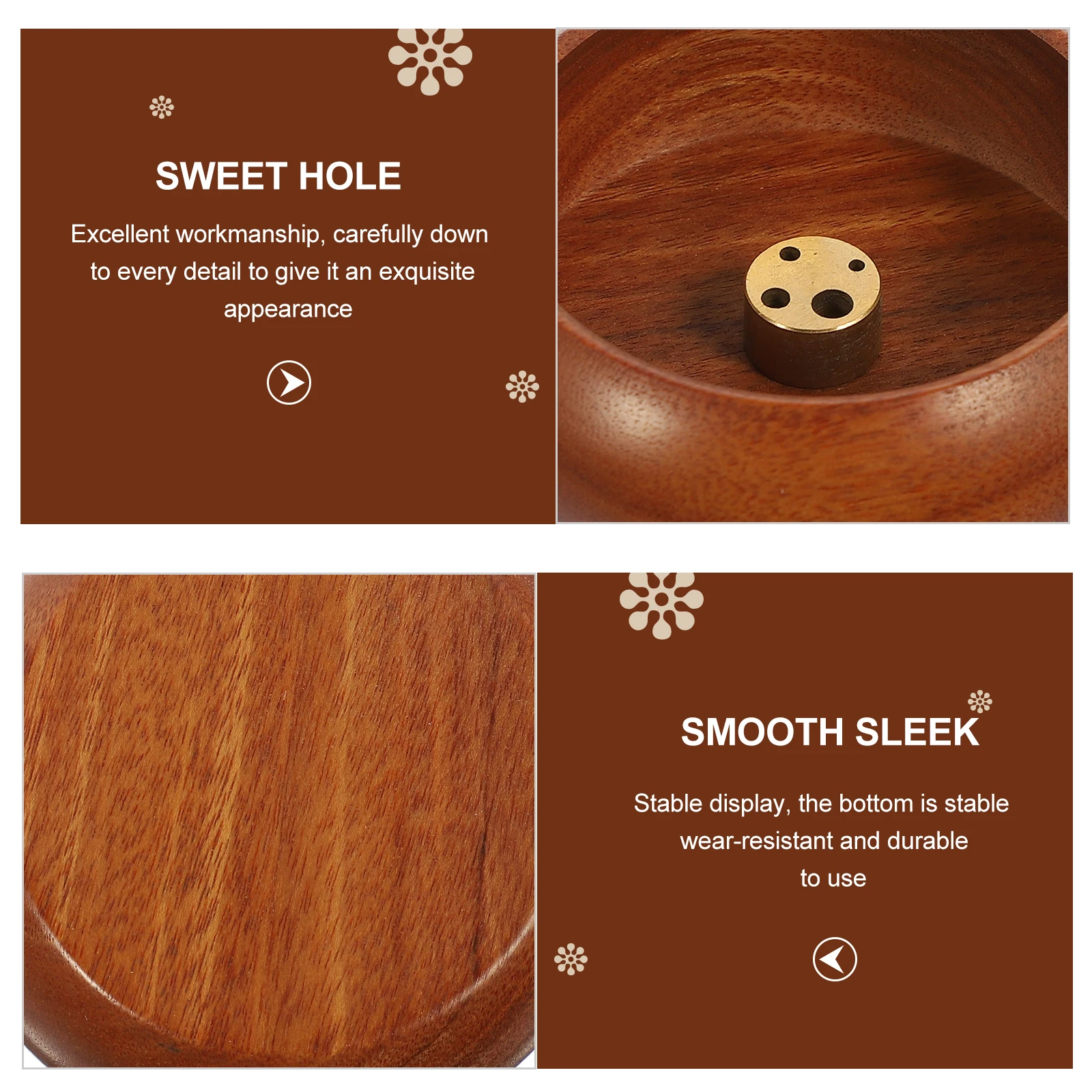 

Round Wooden Travel Incense Burner Handmade Home Decoration Incense Stick Holder Meditation Stress Relief Office Desktop