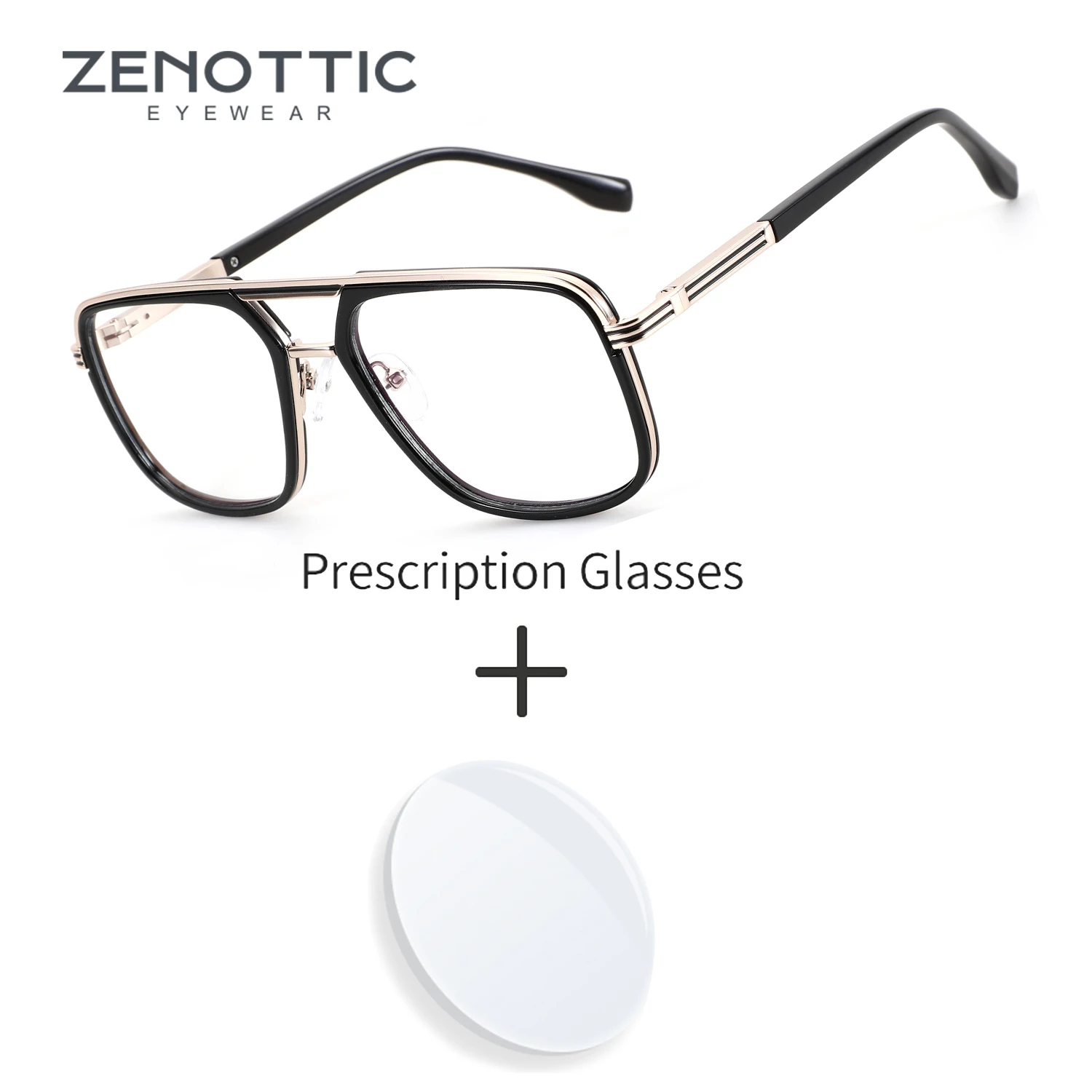 

ZENOTTIC (размер M) мужские прогрессивные очки-авиаторы по рецепту, очки для близорукости, пилотные оптические очки