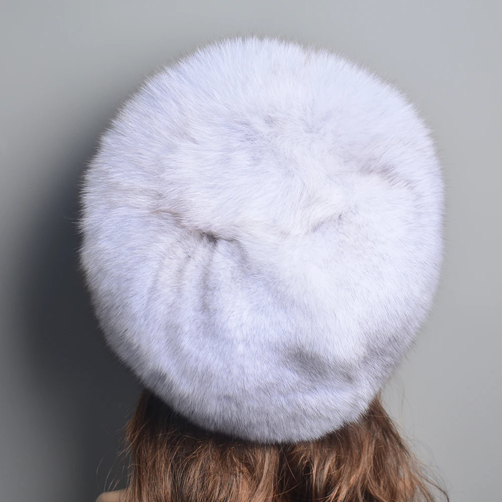 Winter Hats for Women Natural Fox Fur Beanies Real Fox Bomber Hat Fluffy Popular Russian Female Round Cap Fashion Real Fur Hats