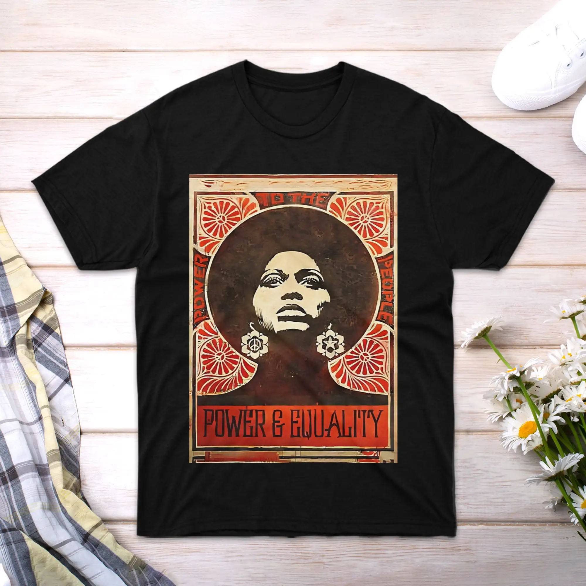 T Shirt Angela Davis poster Girl 1971 Big Power Boy Women Equality Sleeve Novelty Family Short for Men Event