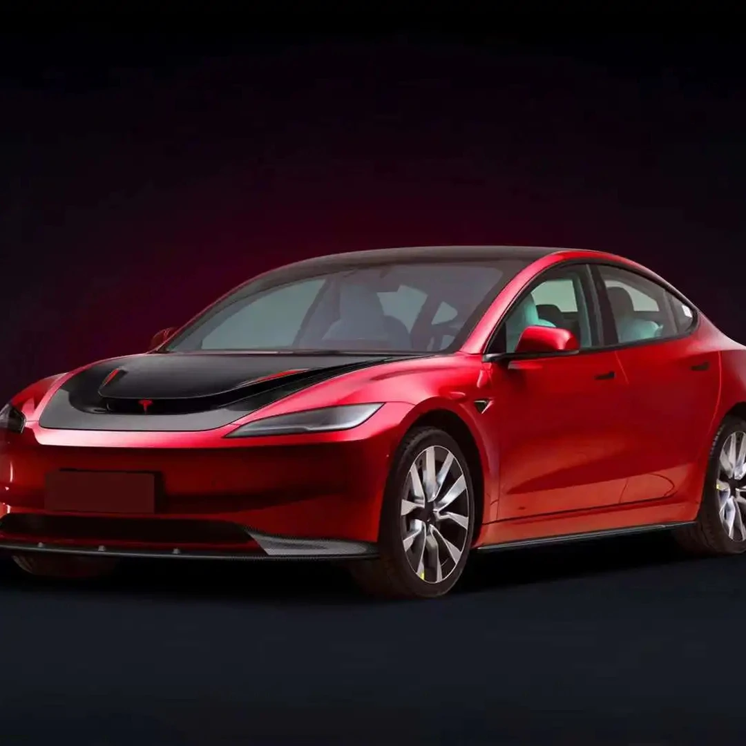 

Prepreg Dry Carbon Fiber Front Lip Spoiler For Tesla Model 3 2023
