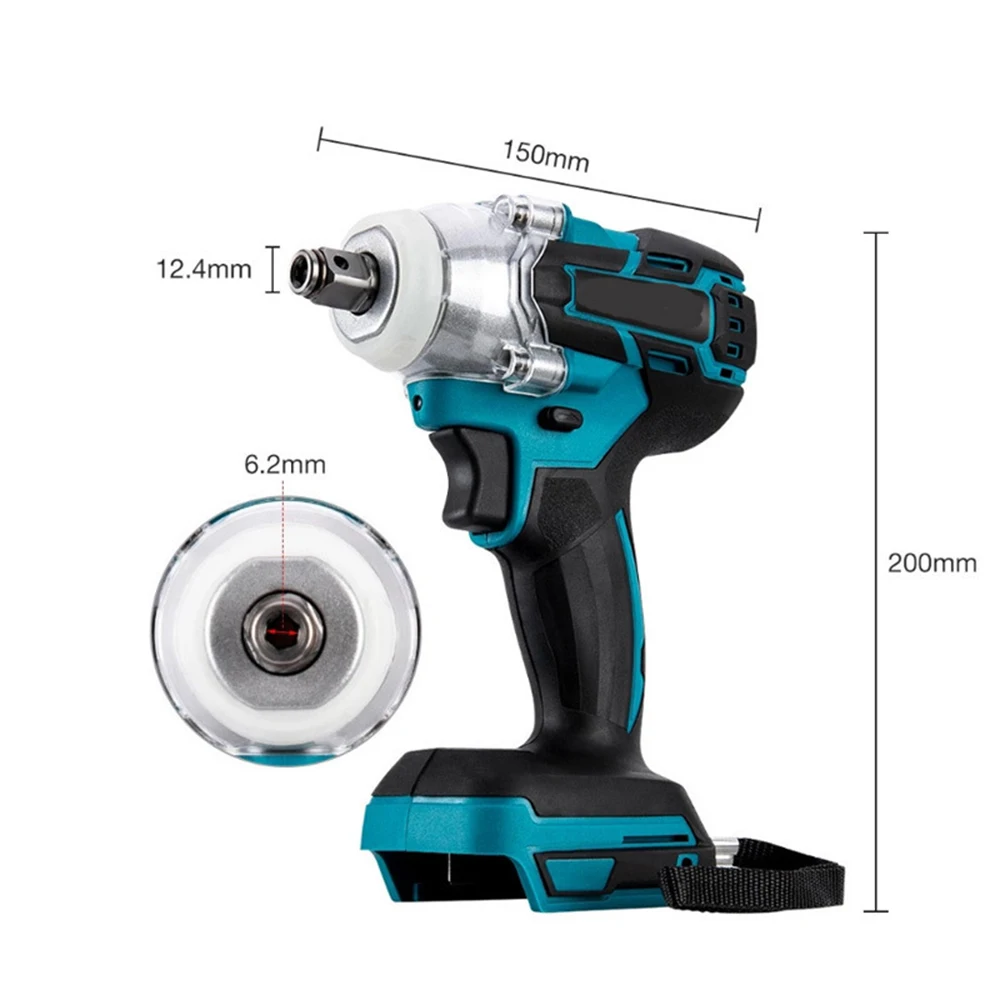 520Nm Brushless Electric Impact Wrench 18V Rechargeable Wrench Power Tool Compatible for Makita Battery 1/2 Inch Head Power Tool