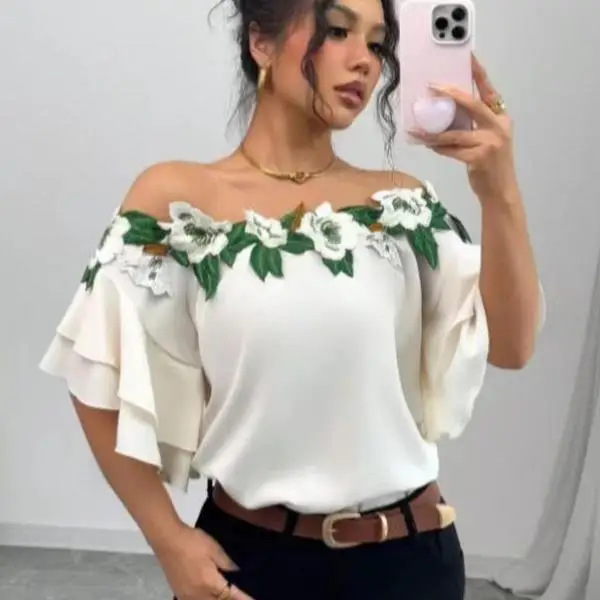 

Men's Casual Sportswear Set Floral Embroidery Comfortable T-irt orts Autumn Faion Men's Clothing Casual Sportswear