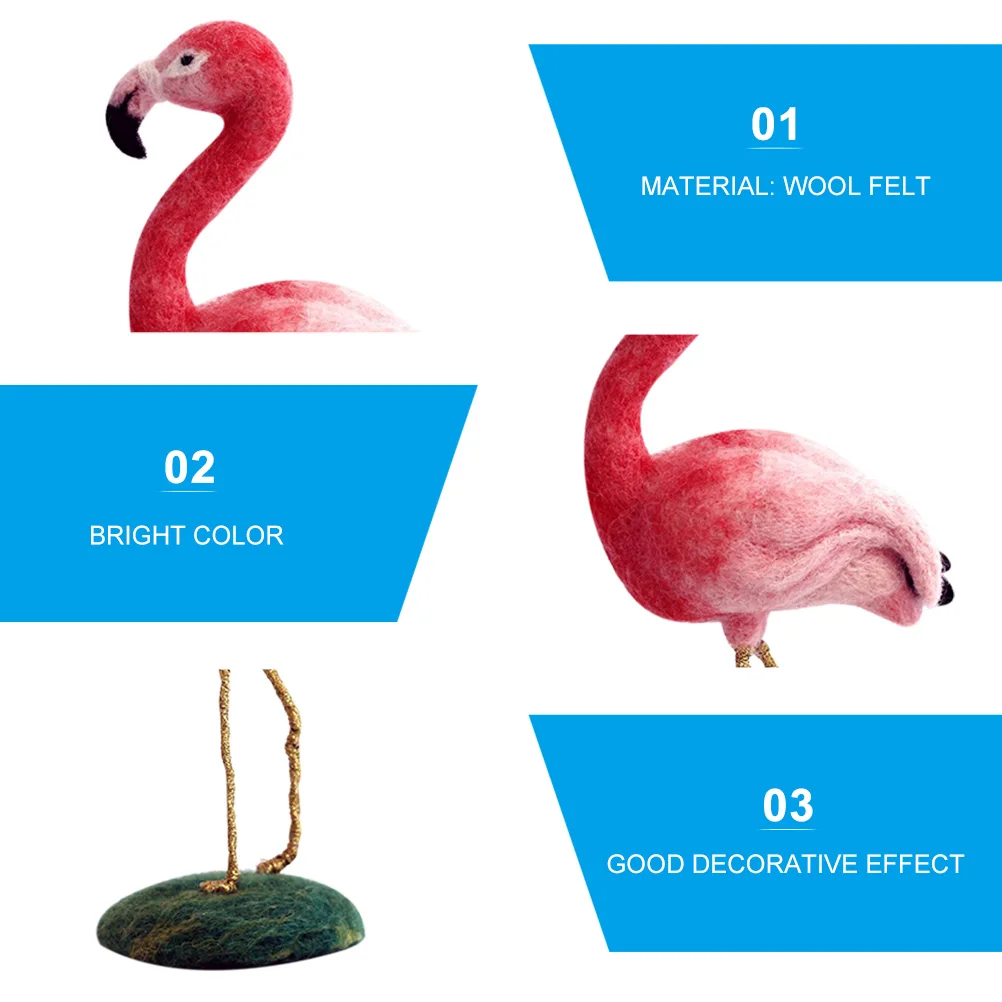 

1 set 1 Set Wool Felt Flamingo Diy Craft Kit Bright Colors Non-Deformable Safe Needle Felting Tools Animal Stitching Accessories