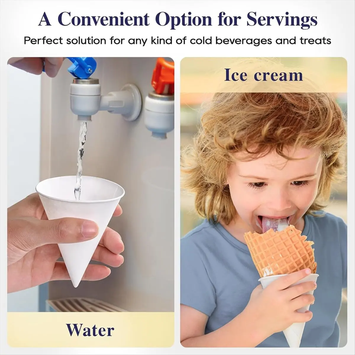 A95G 200 Count 4.5 OZ Snow Cone Cups, Ideal for Water, Ice Cream, Shaved Ice - Perfect for Parties, Gyms, Festivals