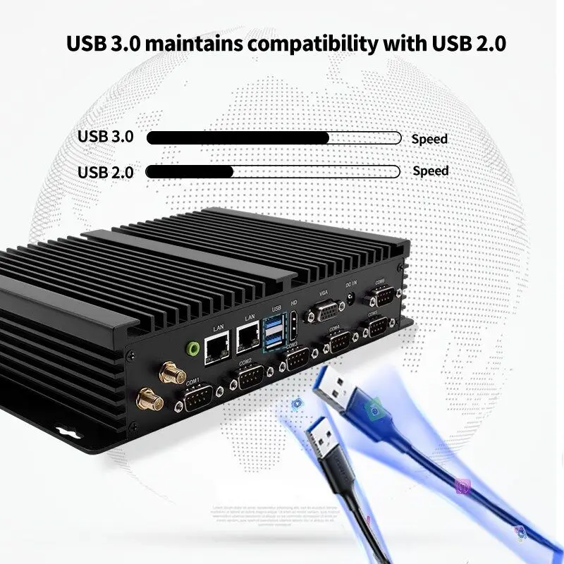 HYSTOU 인텔 코어 i5-4200U i7-4500U 팬리스 컴퓨터, 듀얼 Lan 6 USB 미니 산업용 PC, 블루투스 4.2, 무료 배송