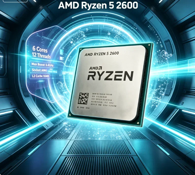 AMD Ryzen 5 2600 6 Core 12 Thread 3.4GHz Desktop CPU Support X570 Motherboard 16MB L3 Cache Multitasking Stable
