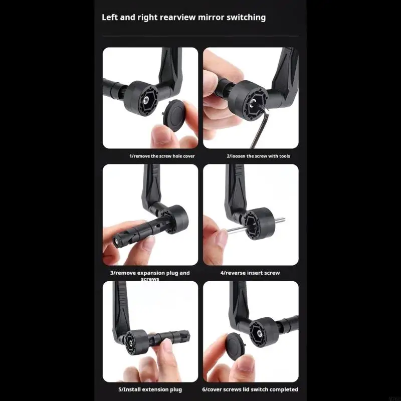 M76E Shockproof Unbreakable Anti Shake Cycling Rearview Mirror With Easy Mounting System For Commuters Smooth Rides Experience