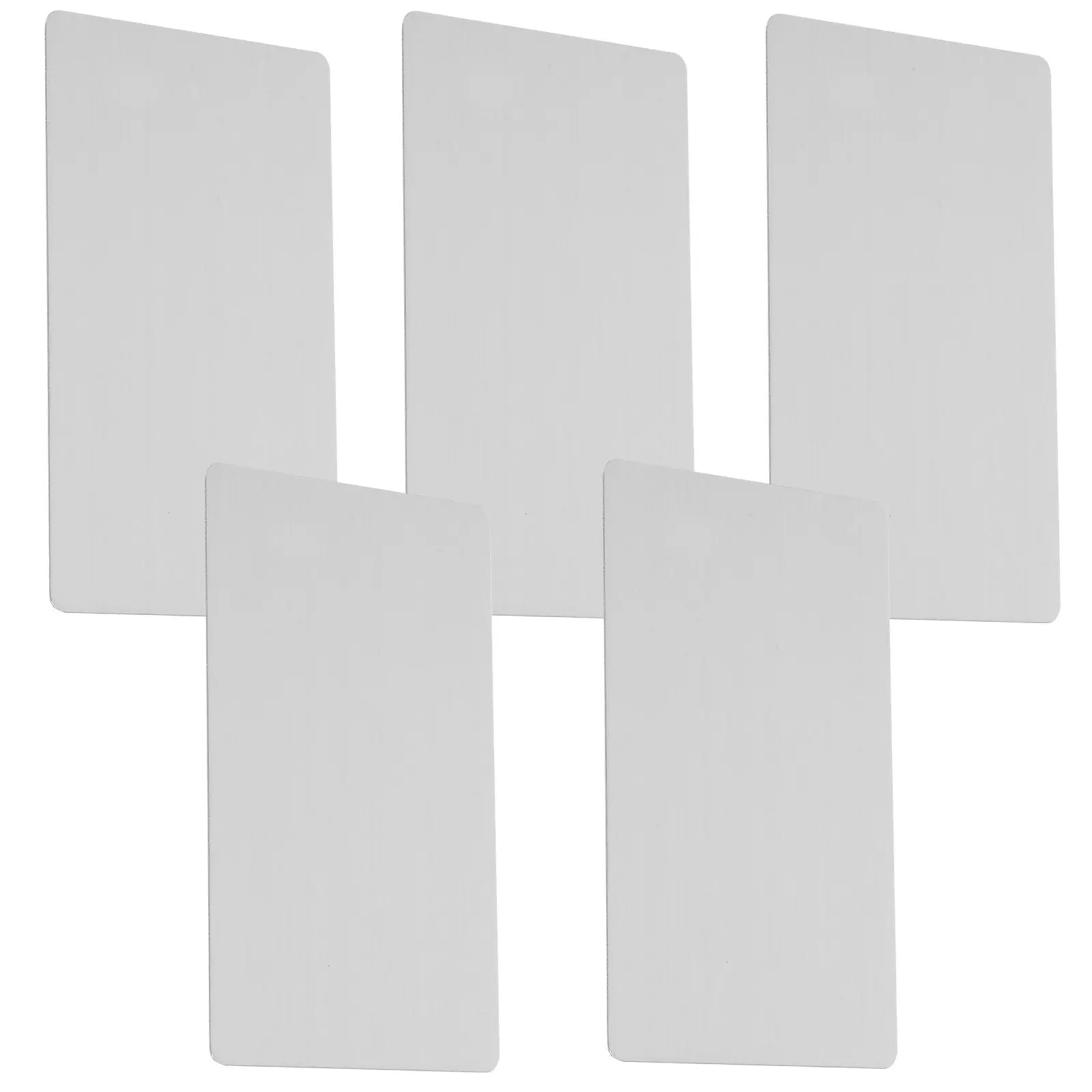 

Набор из 5 заготовок для гравировки из нержавеющей стали: металлические именные таблички, настольные таблички, заготовки для визиток, бейджи для сотрудников, этикетки