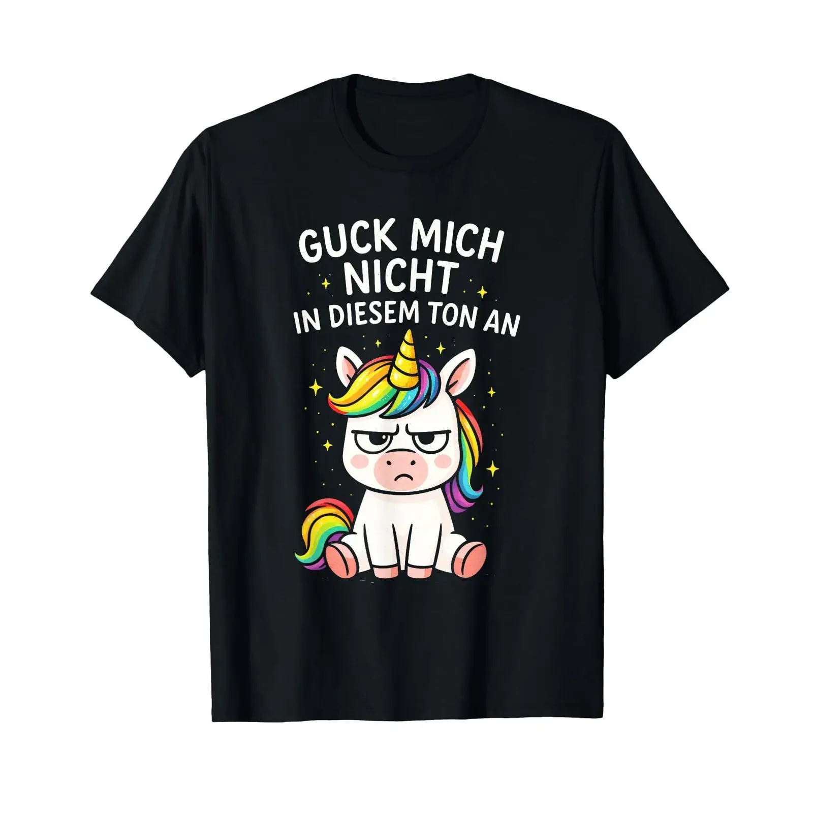 T Shirt with German Text Guck Mich Nicht In Diesem Tone Language vintage Washed Breathable streetwear Stretched Versatile
