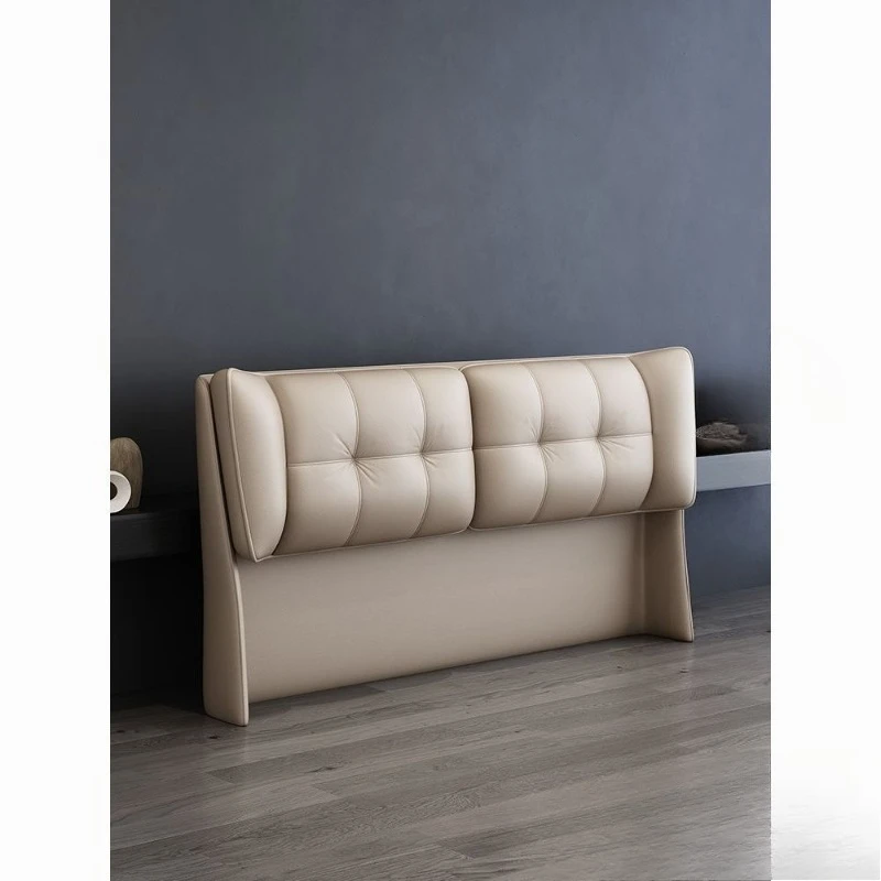 Genuine leather bedside soft bag backrest simple cat scratching technology cloth solid wood integrated floor