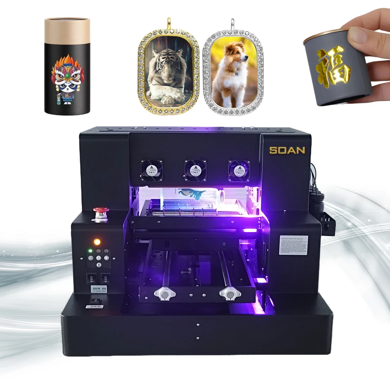 

Small Business UV Printer Inkjet A3 A4 UV Flatbed Printer For Printing On Wood Acrylic Glass Metal Phone Case