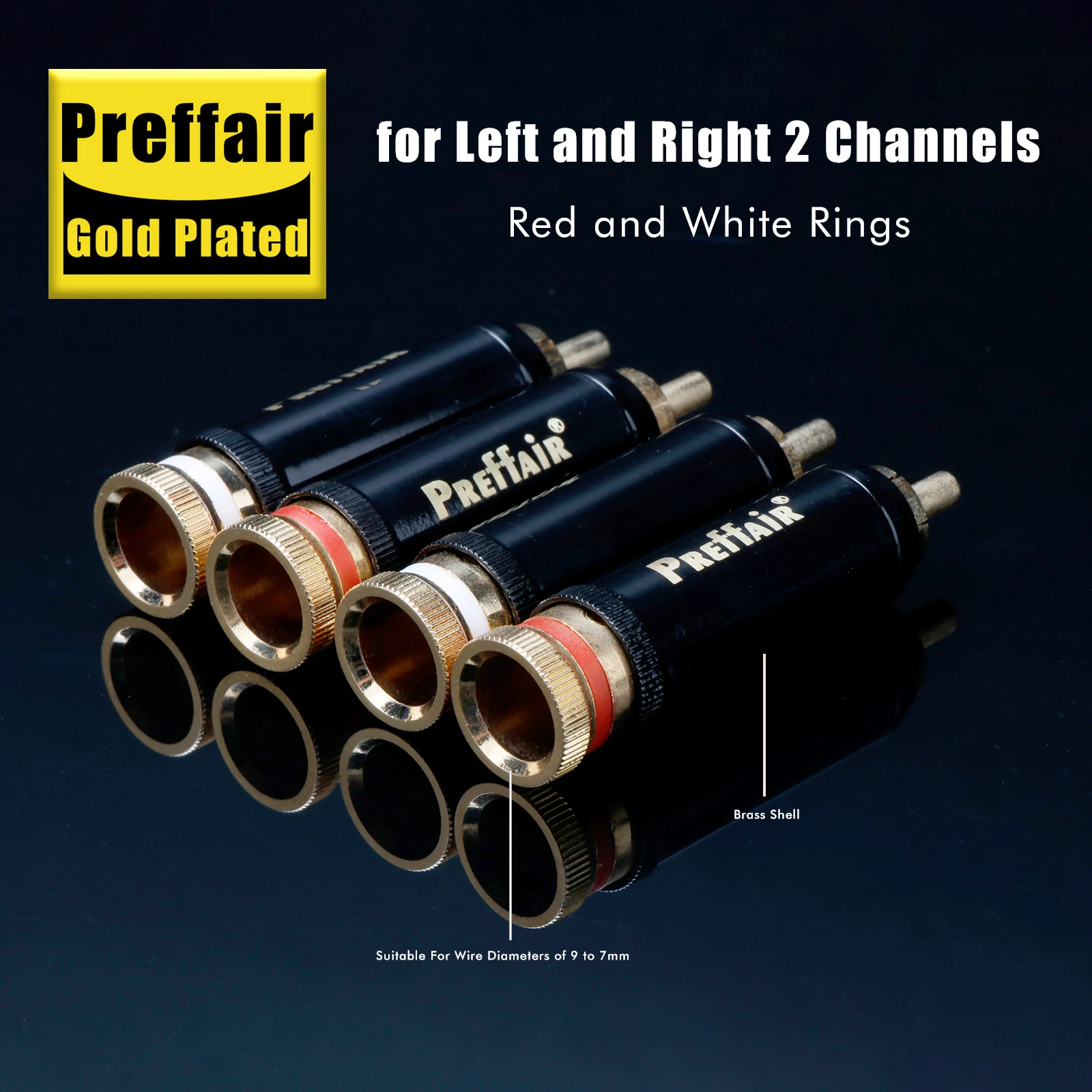 Preffair RCA Connector Gold plated RCA Plug Self Locking Solder Plug RCA Connector Male Solder Video Terminal Jack