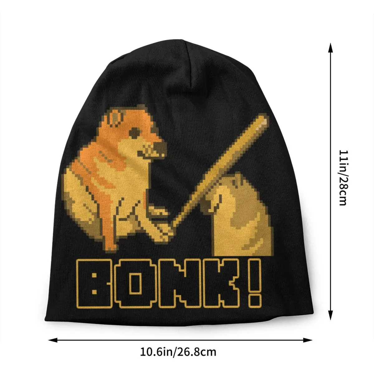 Cheems Bonk Meme Pixel Art Beanie Cap Unisex Winter Bonnet Homme Knit Hats Hip Hop Outdoor Shiba Inu Dog Skullies Beanies Hats