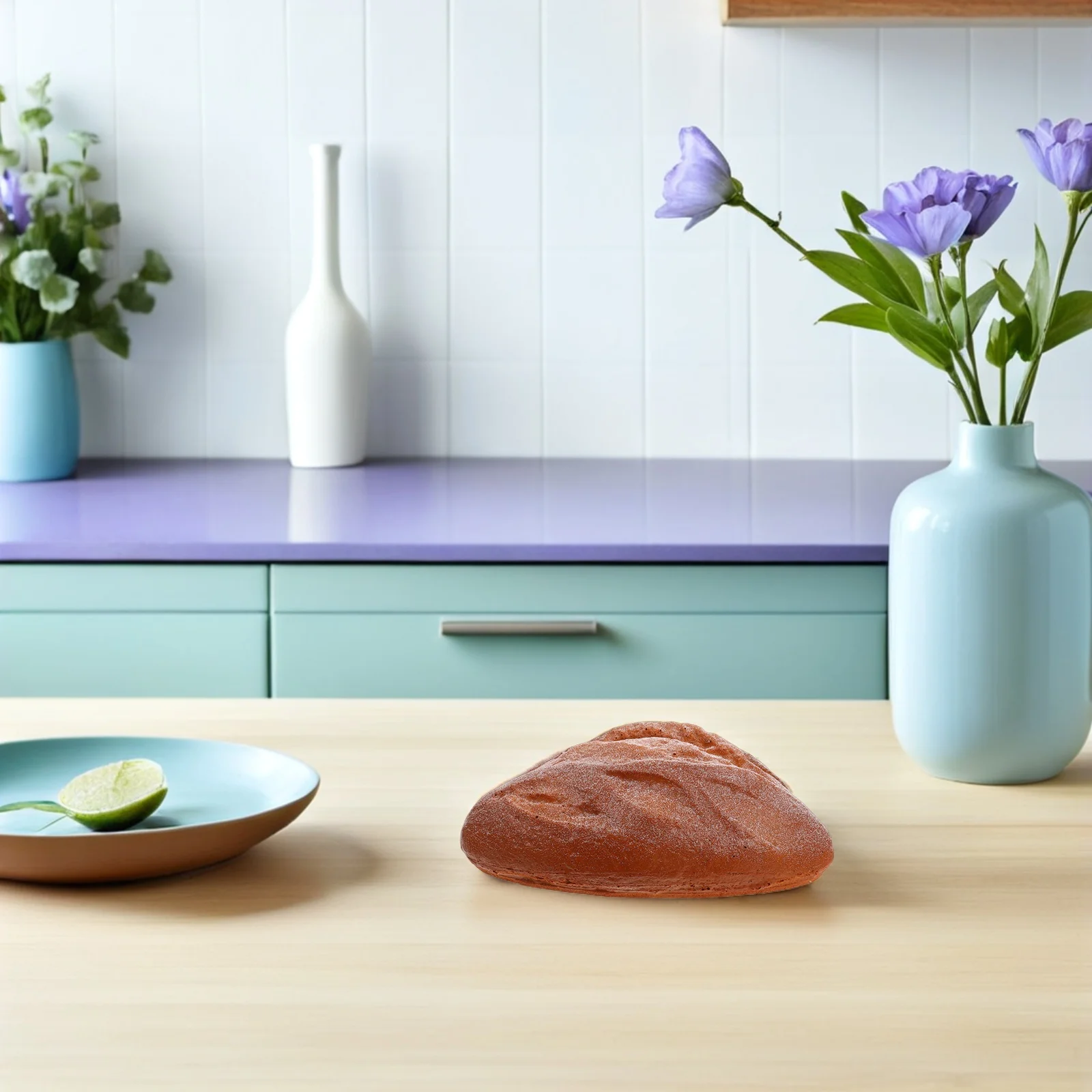 

2pcs Realistic Faux Loaves Simulation Pu Artificial Bread For Bakery Display Kitchen Decor Food Photography Play Food Pretend