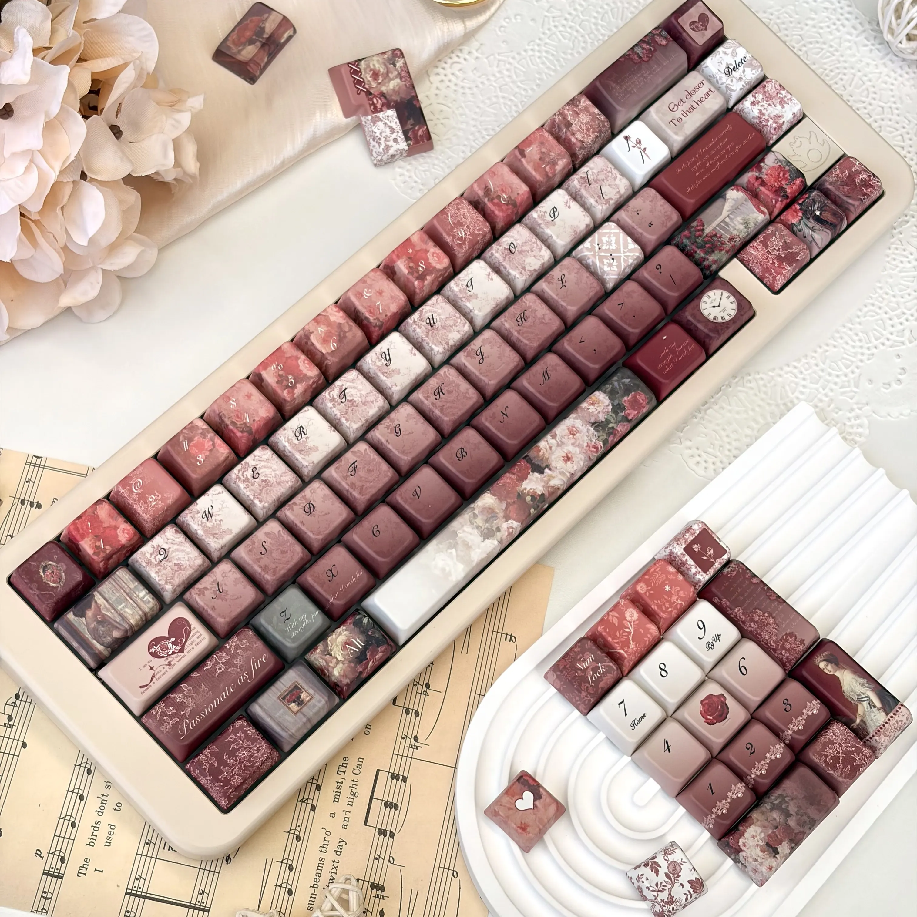 

Close to the heart keycap original side engraved light transmission adapted mechanical keyboard 134MDA height keycap