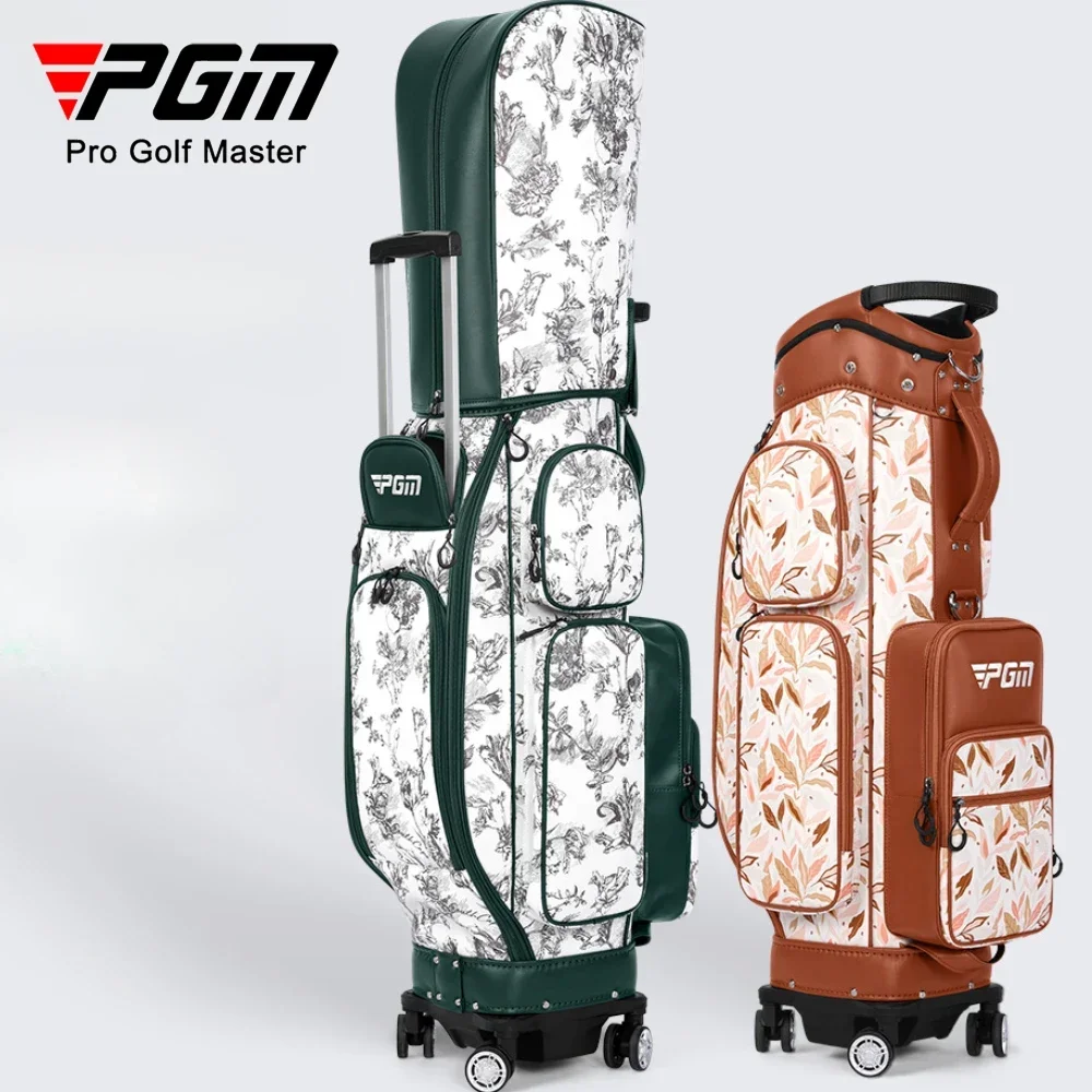 New Retro‑Style Golf Trolley Bag for Women Waterproof Large‑Capacity Golf Storage Bag with 360° Universal 4 Rolling Wheels QB169