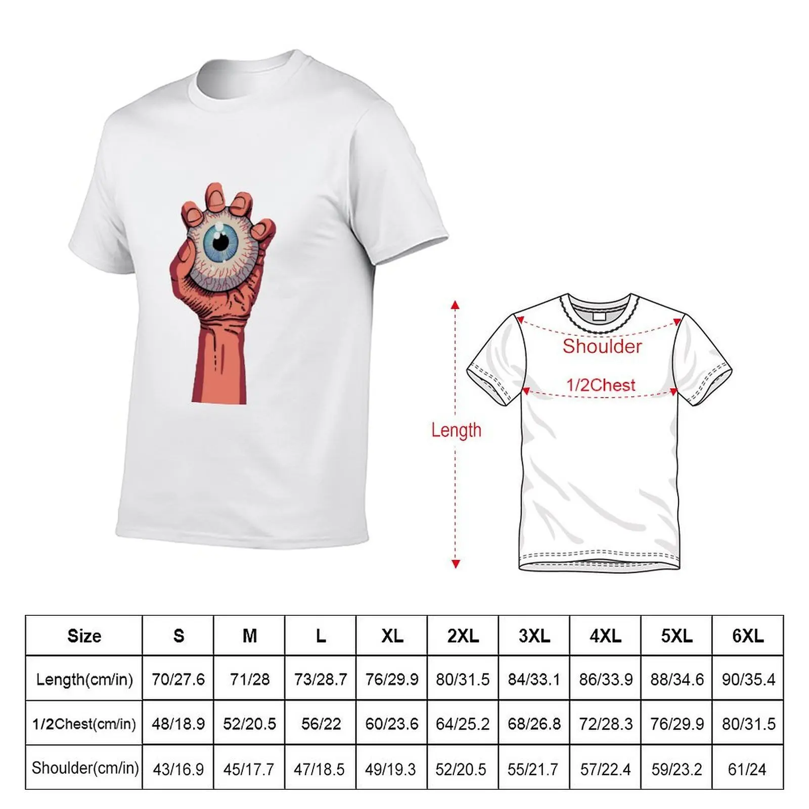 eyeball in hand eyeball spooky season zombie hand and eye ball all seeing zombie hand spookyshoppe T-Shirt