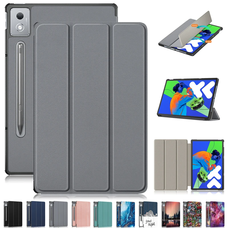 

Чехол для Xiaoxin Pad Pro 12,7 2025, тройной чехол с магнитной кожаной подставкой, жесткий смарт-чехол для Lenovo Xiaoxin Pad Pro 12, 7 2025, чехол