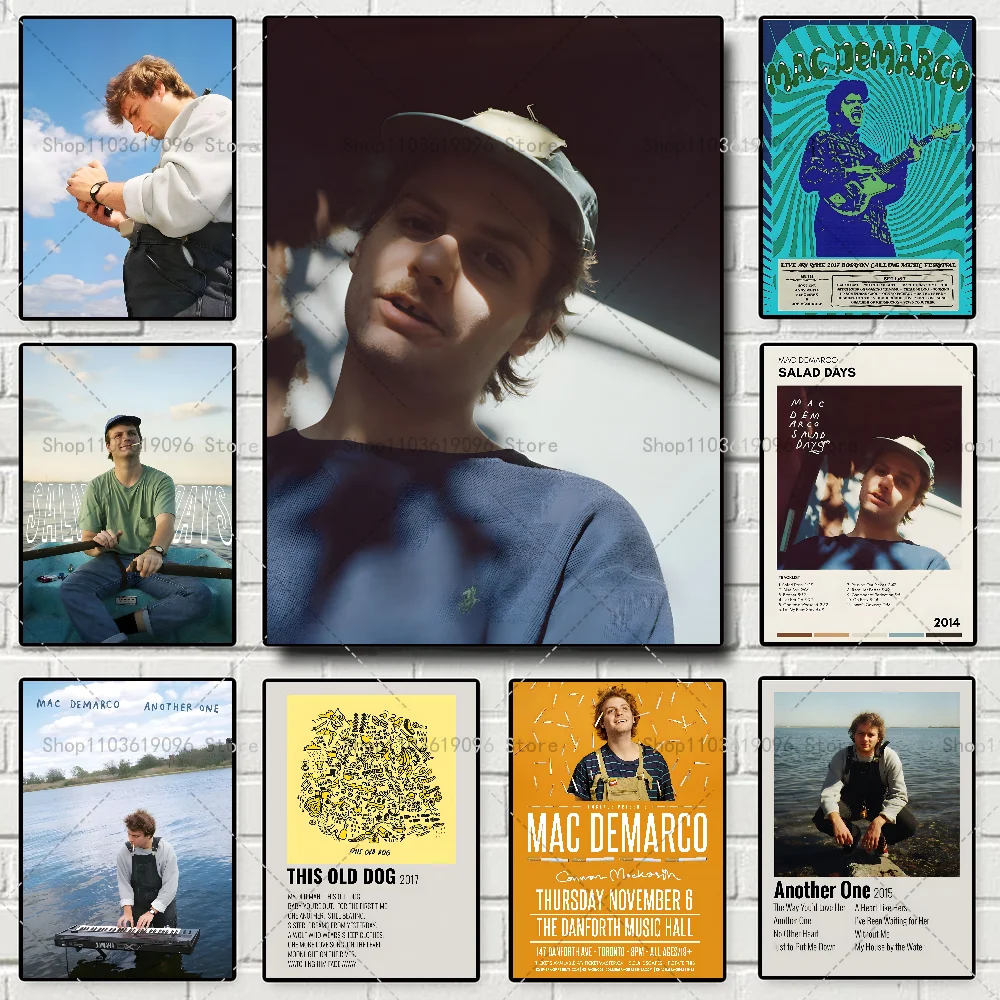 

Pop Rock Singer Mac Demarco Poster Self-adhesive Art Waterproof Paper Sticker Coffee House Bar Room Wall Decor