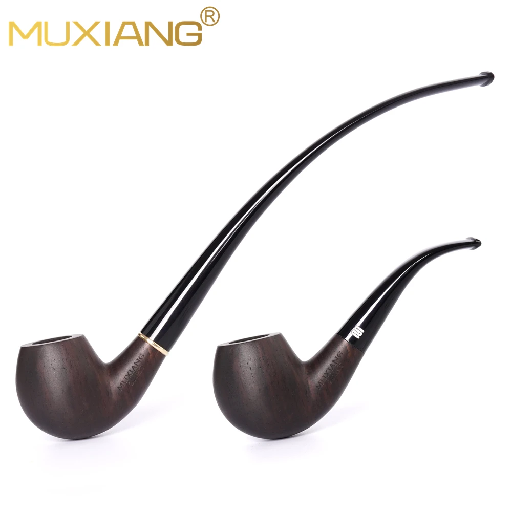 Churchwarden-Tubo de tabaco curvado de vástago largo, accesorio de limpieza, cuerpo de tubería + dos boquillas intercambiables