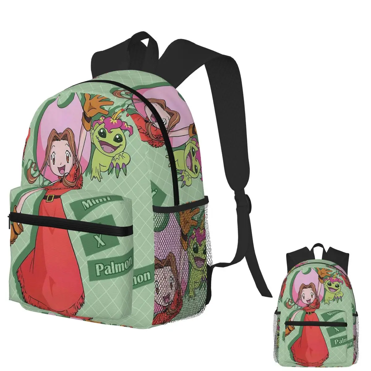 Anime digimon mimi estudante mochila saco de escola caminhadas viagem daypack para meninos meninas moda bookbag sacos ombro