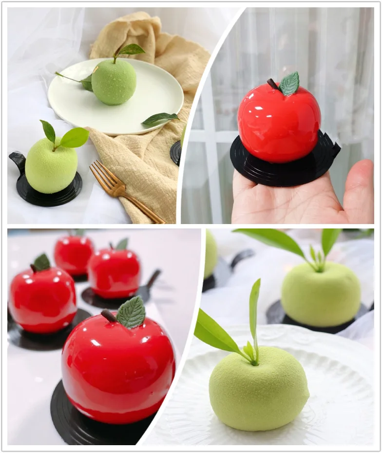 3D Apple Shape Silicone Mold 8 Cell DIY Cake Mousse for Ice Cream Chocolate Pastry Art Pan Dessert Bakeware Cake Decorating Tool