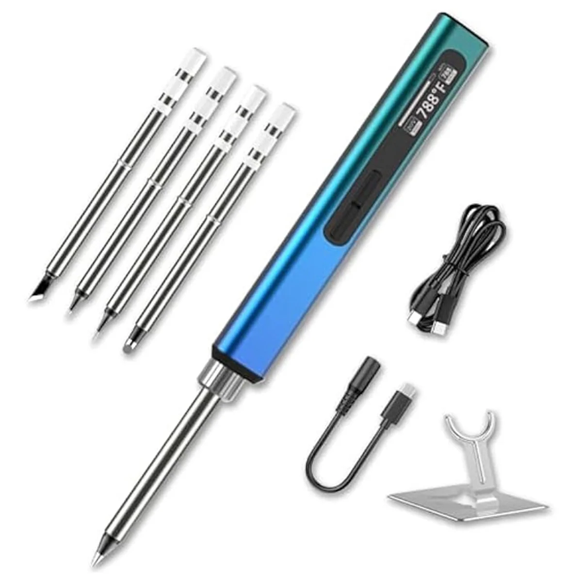 Smart Portable Soldering Iron Kit, 96W 24V USB Soldering Iron Pen,PID Control PD Supply with Interchangeable Iron Tips