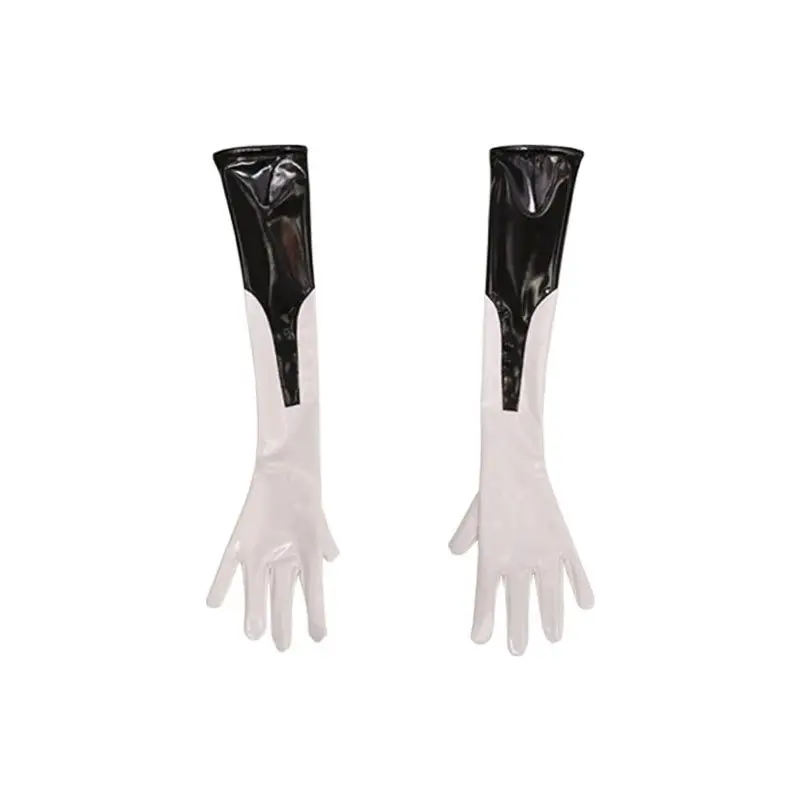 

Sexy Steel Pipe Mittens Cosplay Maid Outfit Latex New Style Stitching Long Gloves PVC Shiny Mirror Splicing Role Play Nice glove