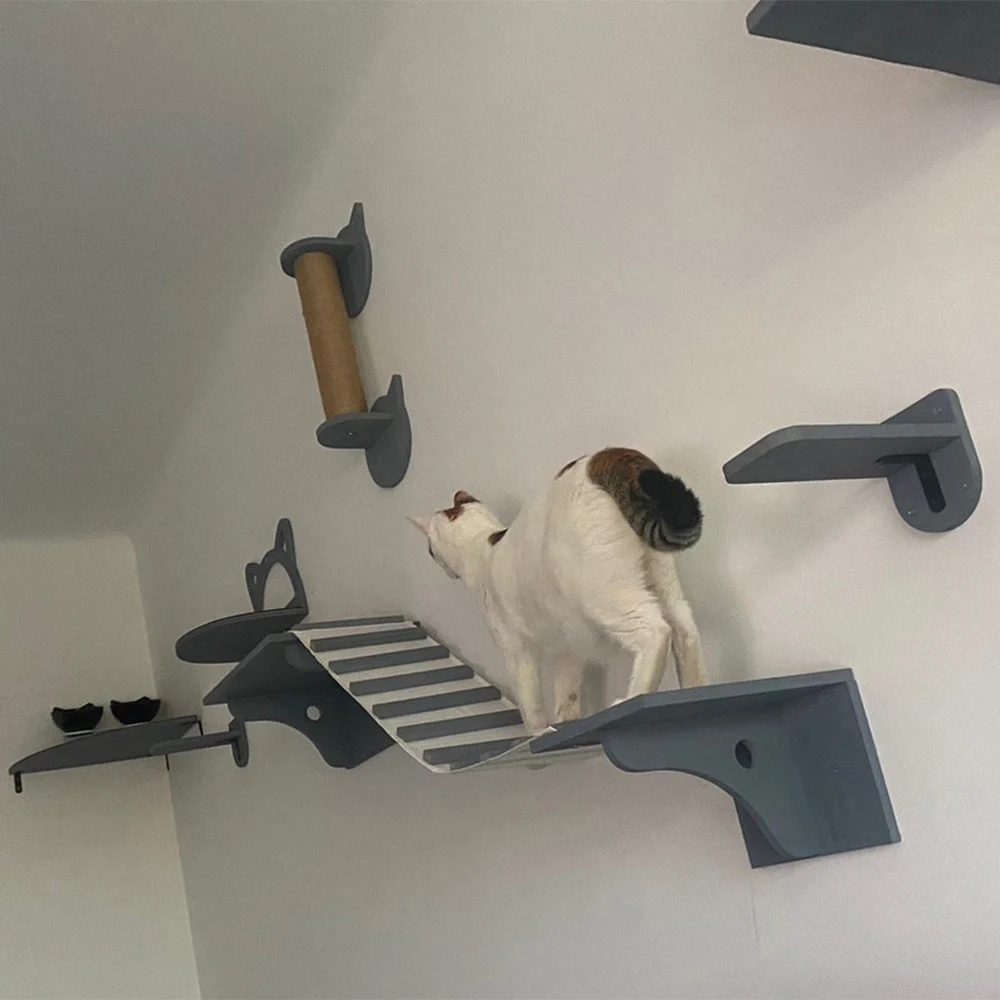 

Cat Climbing Shelf Scraper for Cats Z-shaped Cat Channel Beds And Furniture Cat Tree Tower Cat Toy Interactive Pet Toys