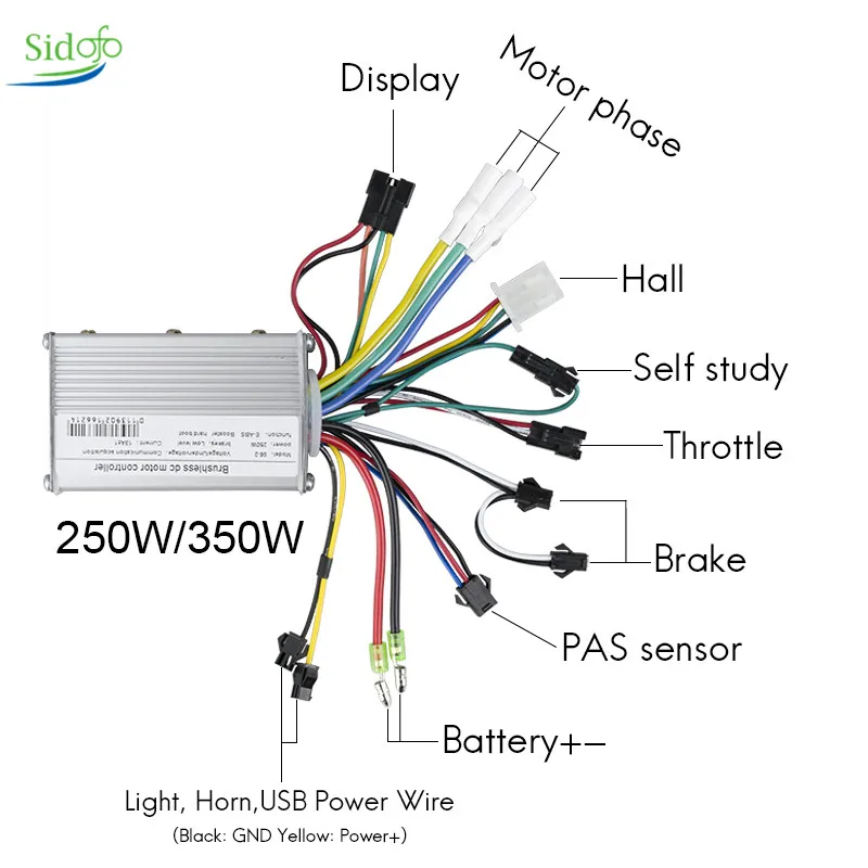 24v/36v/48v 250W 350W 500w Electric Bike Brushless Motor Controller with LCD Display Electric Bicycle Scooter E-bike Parts