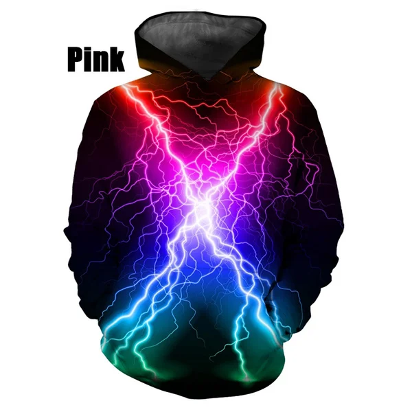 Hot Sale 3D Printed Lightning Hoodies Men Women Casual Long Sleeve New Fashion Pullover Print Harajuku Streetwear Sweatshirts